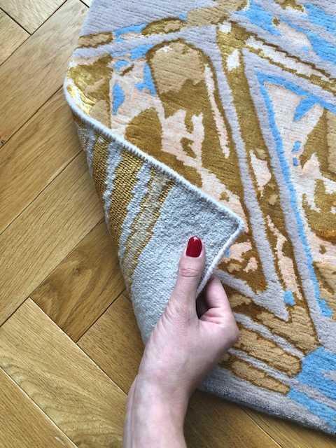 Art Deco Diagonal Pink Rug