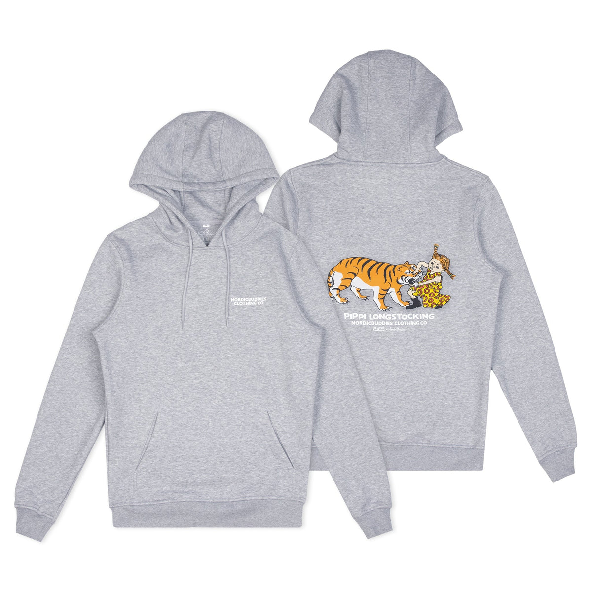 Pippi Longstocking Unisex Heavy Hoodie - Grey